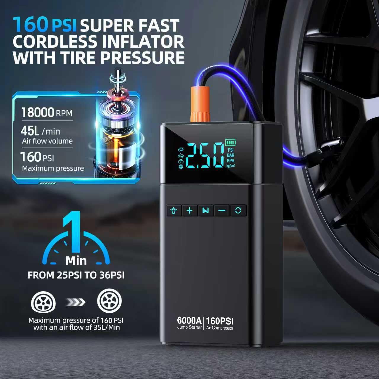 10-in-1 Portable Car Battery Jump Starter
