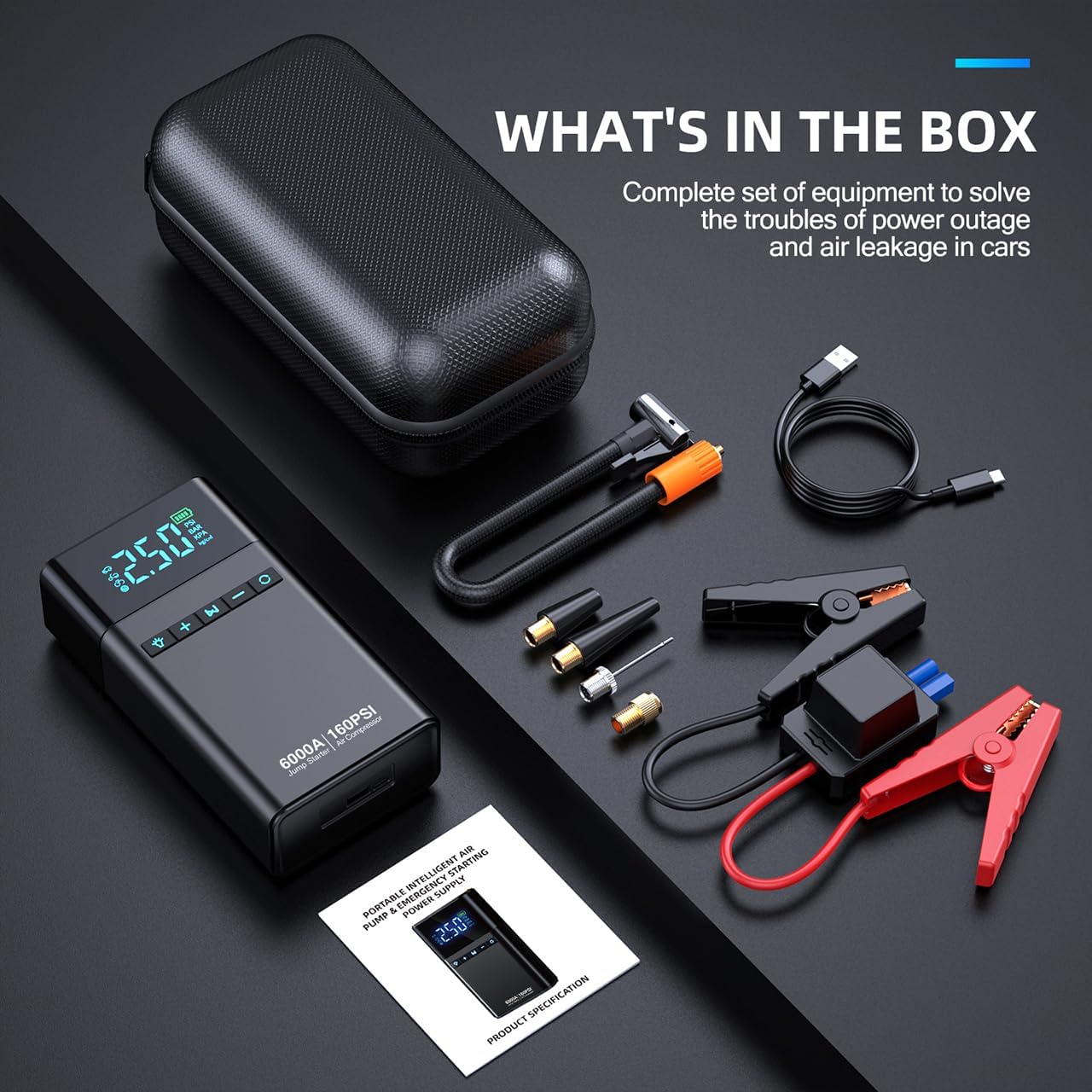 10-in-1 Portable Car Battery Jump Starter