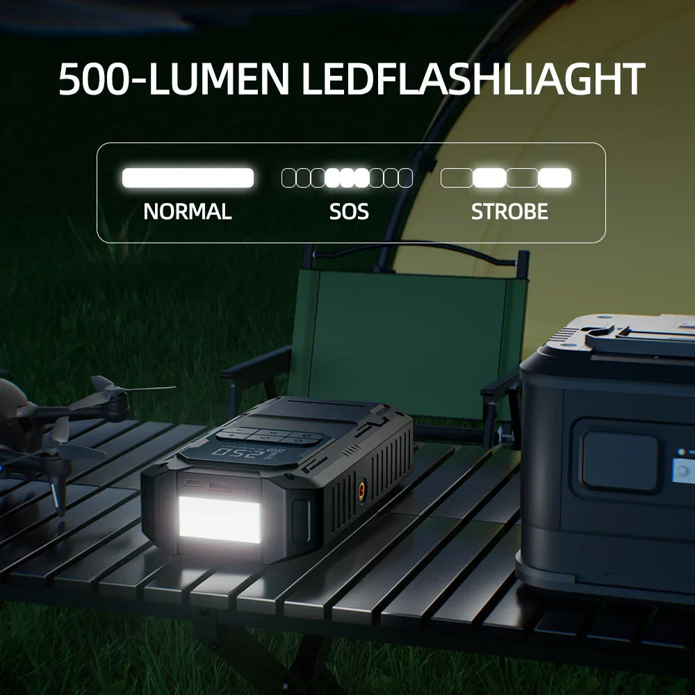 Heavy-Duty 4-in-1 Car Jump Starter with Air Pump and Power Bank