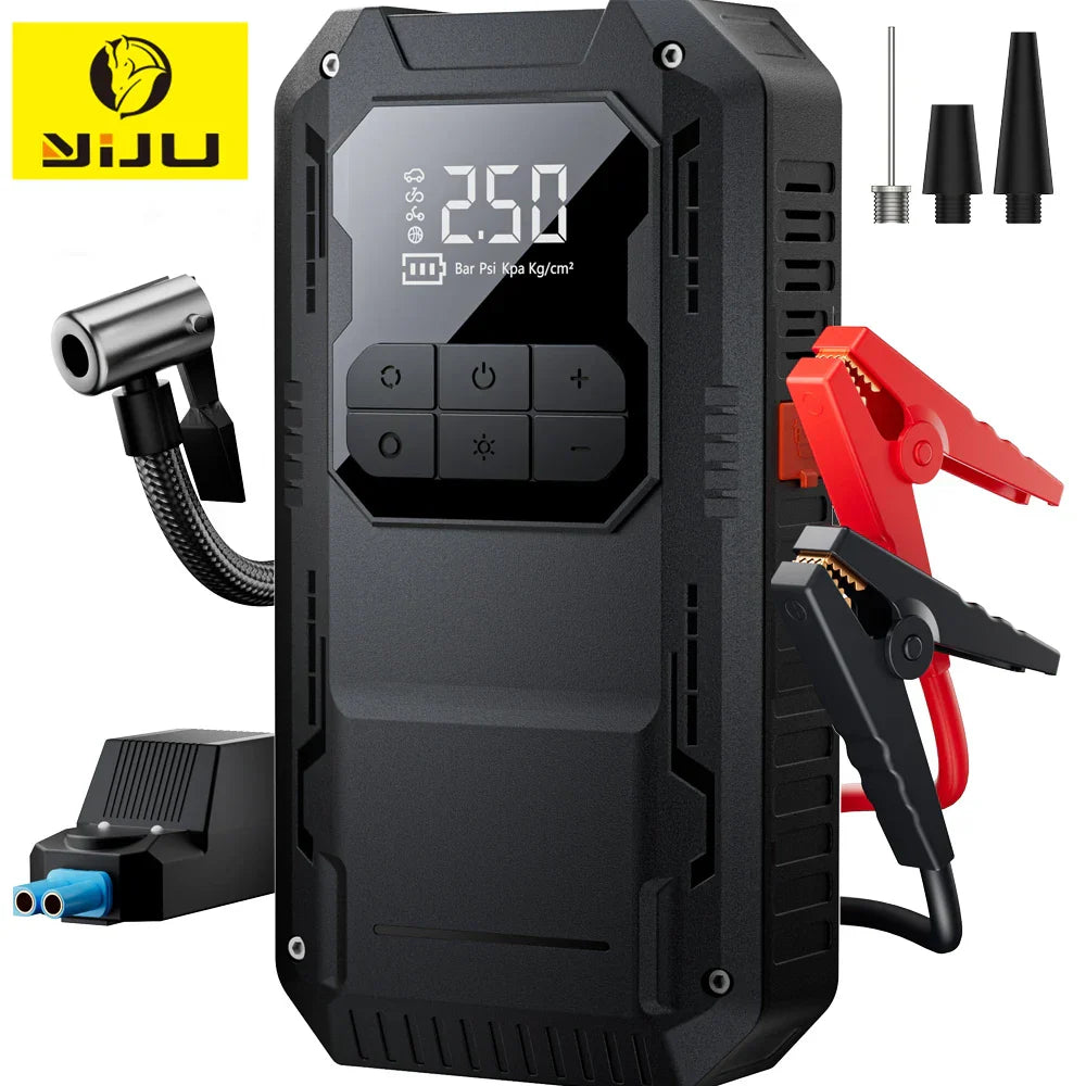 Heavy-Duty 4-in-1 Car Jump Starter with Air Pump and Power Bank